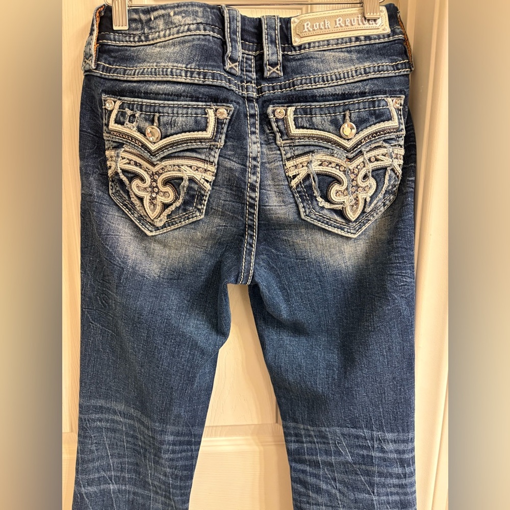 Rock Revival Women's Blue Jeans - Picture 3 of 4
